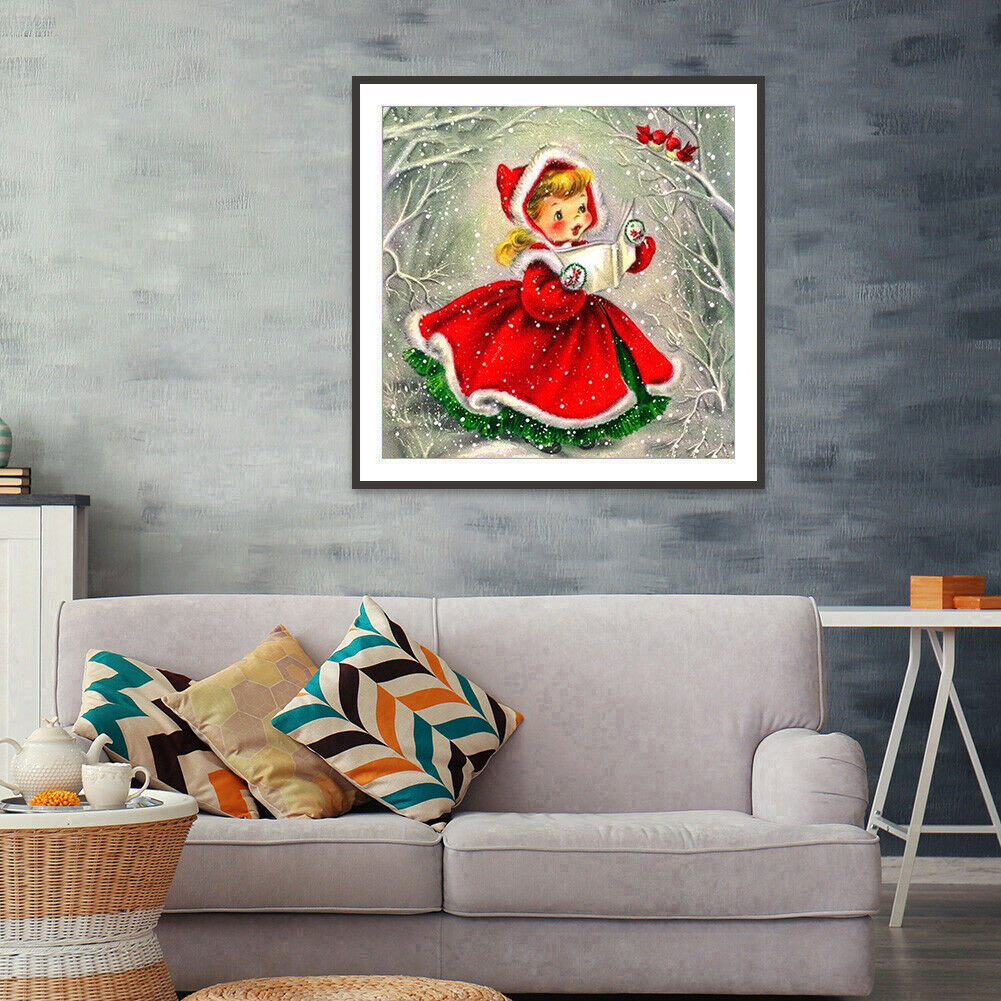 Little Girl 5D DIY Full Round Drill Diamond Picture Rhinestone Cross Stitch @