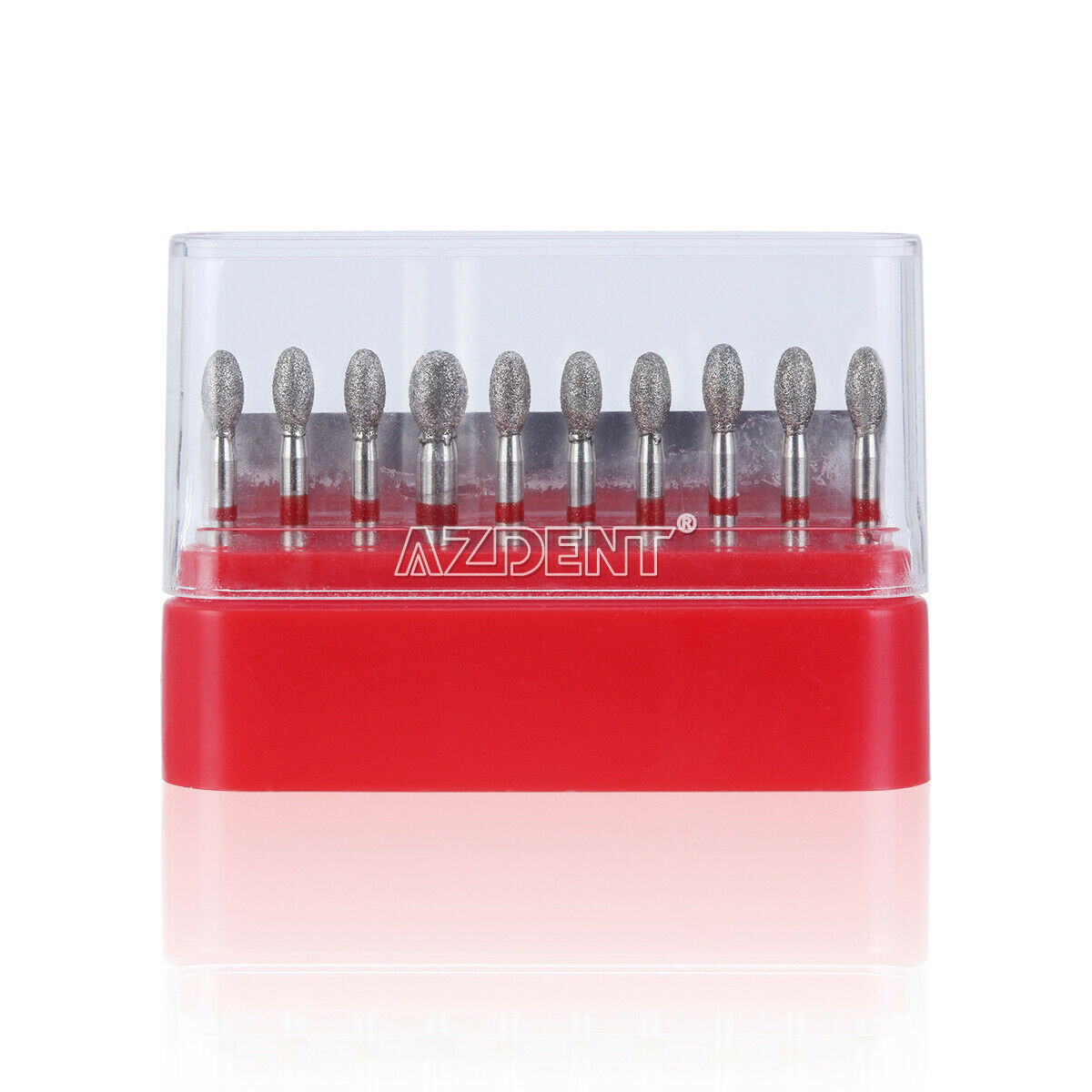 10 Box Dental Diamond Burs Football Fine #379-023F RED 10pcs/box AZDENT