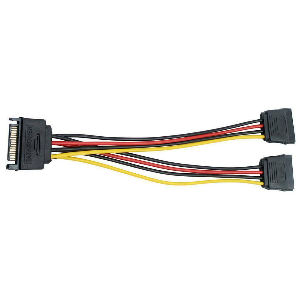 15 Pin Sata Power Male to 2 Sata Female Power Splitter Y Cable Adapter 20 cm!