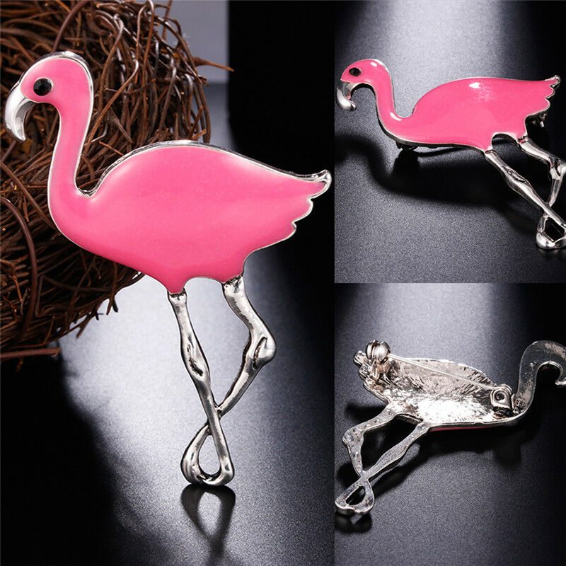 Trendy Enamel Flamingo Brooch Pins Woman Exclusive Badge Metal Jewelry Br.l8