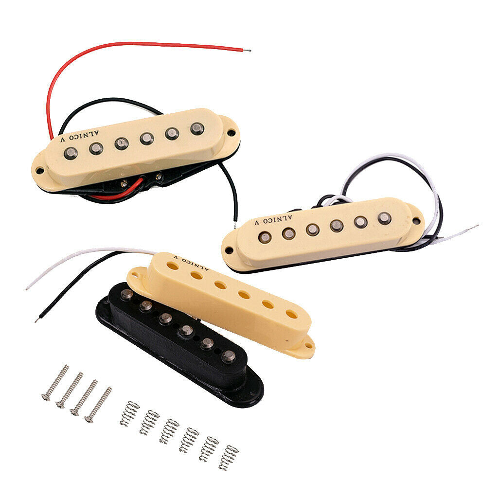 Beige Single Coil Pickups for ST Electric Guitars, Premium Neck Middle Bridge