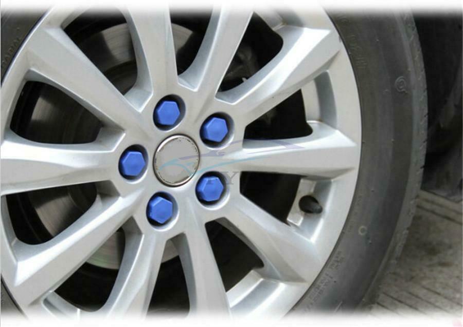 100 × Anti-rust Wearproof Blue/Green/Orange/ Red/Purple Auto Wheel Nut Covers