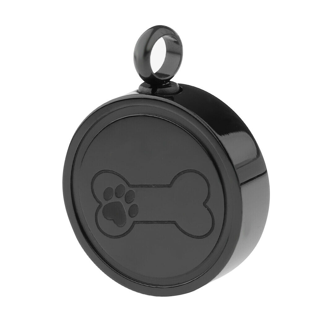 3 Pieces Stainless Steel Bone Paw Round Cremation Keepsake Urn Pendant DIY