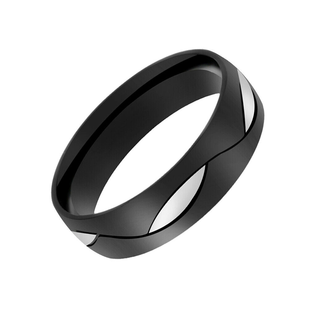 Stainless Steel Couple Lovers Pinky Ring Band Gift Men Women Black US Size13