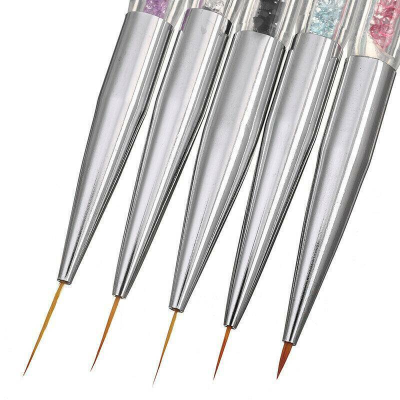5x Nail Art Pen 2-Way Dotting Drawing Painting UV Gel Liner Polish Brushes Set