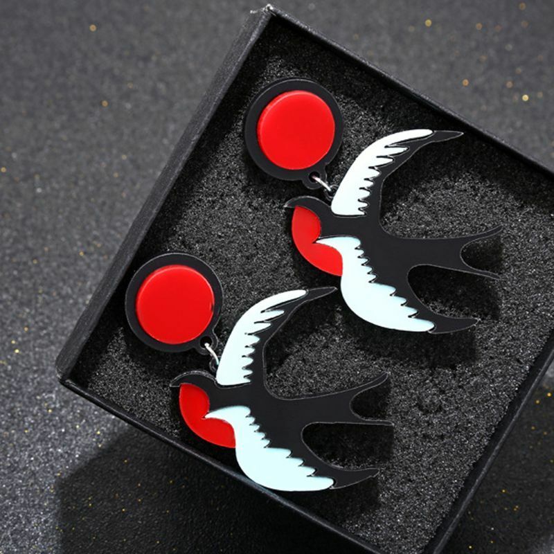 Bird Acrylic Drop Statement Earrings Freedom Swallow Stand Out Fashion Jewelry