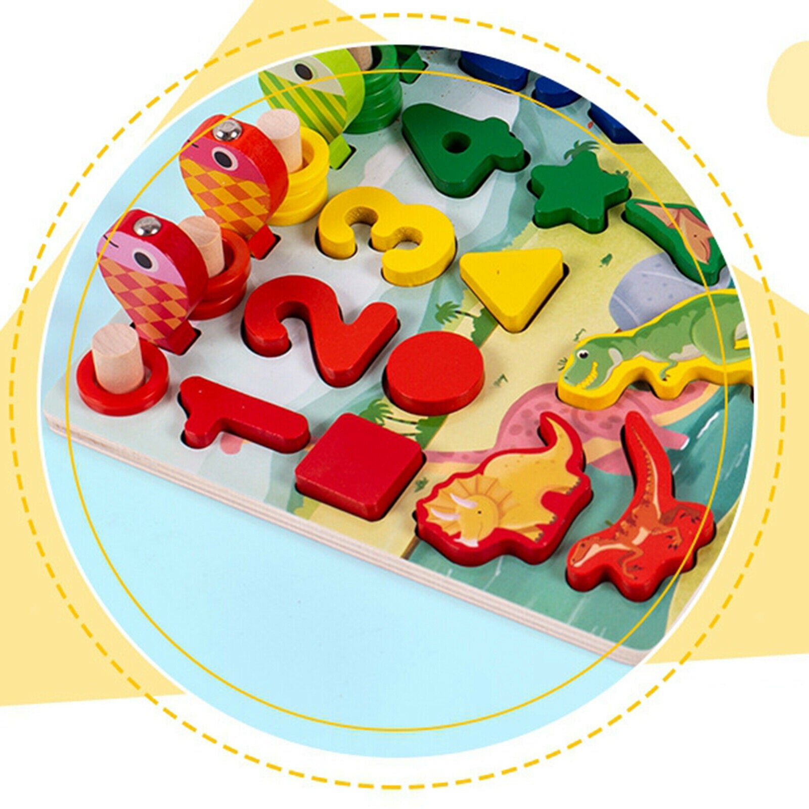 Wooden Toddler Puzzles Board Shape, Number, Math. Fishing Game, Puzzles for Kids