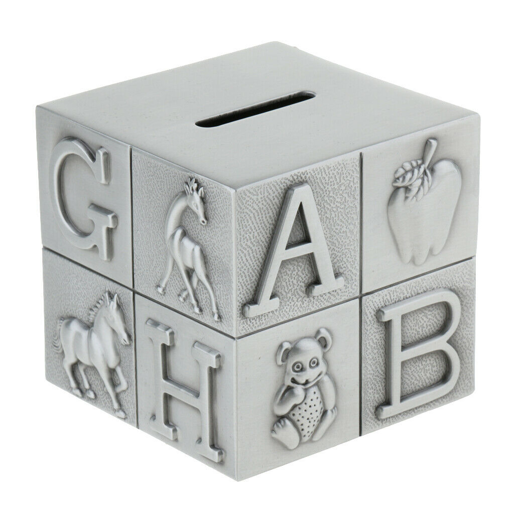 Cubic Metal Piggy Bank Money Box, Good choice for home furnishings or coin