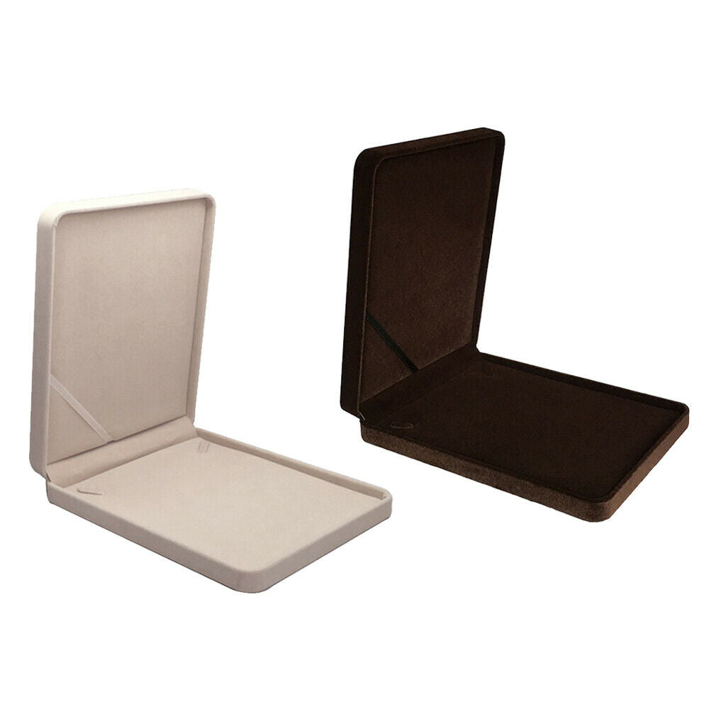 2x Fashion Velvet Jewelry Necklace Box Case Portable Jewelry Storage Case
