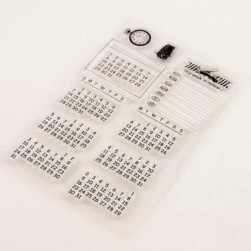 1PC Perpetual Calendar Pattern Transparent Clear Stamps Transparent Se.l8