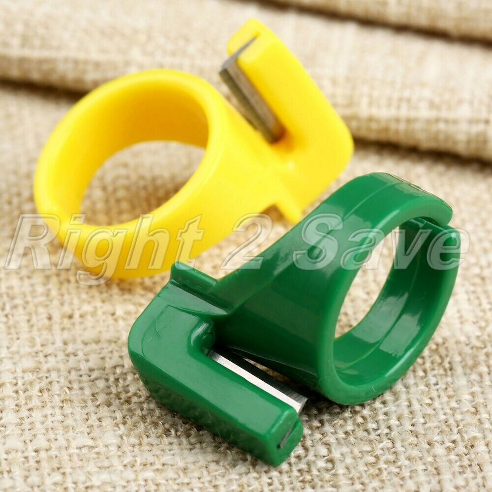 3Pcs ABS Steel Rings Finger Knives Cutter Thimbles Sewing Handmade Craft Tools