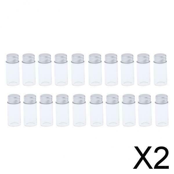2X 20X Empty Refillable Cosmetic Container Bottle Round Glass Jar Cannings 10ml