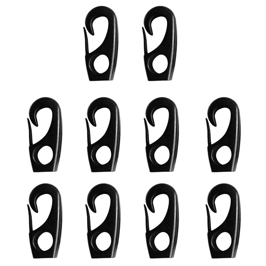 10-piece pack - black for 7mm expander rope elastic rope tensioner hook