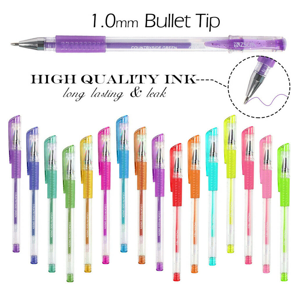 Art Supplies 121Pcs Unique Colors Glitter Gel Pens Markers Pen Set for
