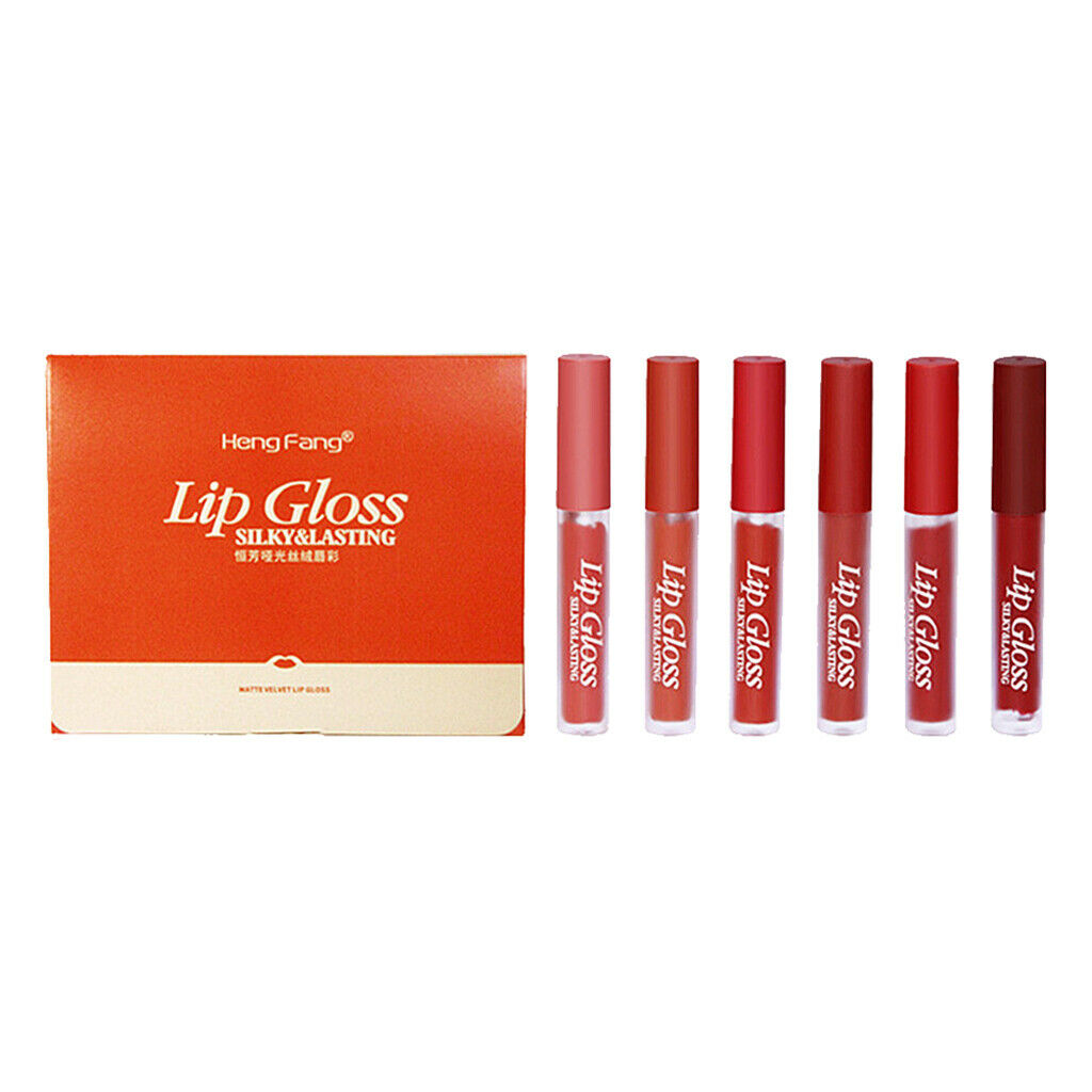 6 Packs Non-sticky Smooth Lip Gloss Waterproof Long Lasting Lip Tint Glaze