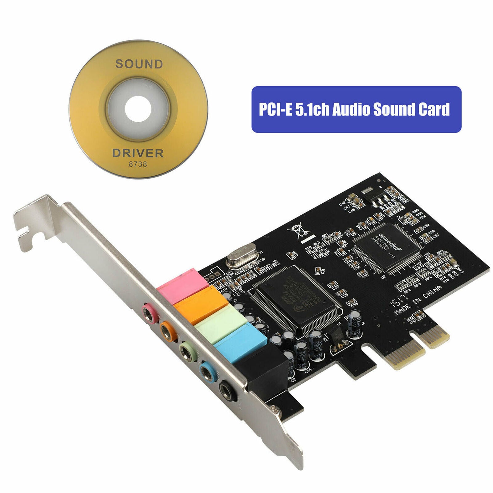 Pci Express 5.1-Channel Sound Card Cmi8738 Audio Sound Card W/ Low Pr K4W3