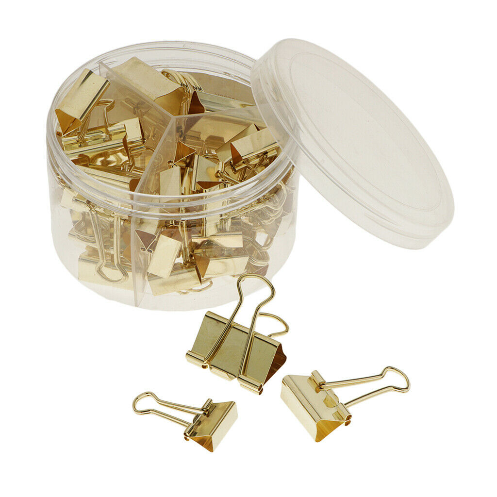 84Pcs 2Color Metal Binder Clips Paper Clamps Assorted Set Re-Usable Premium