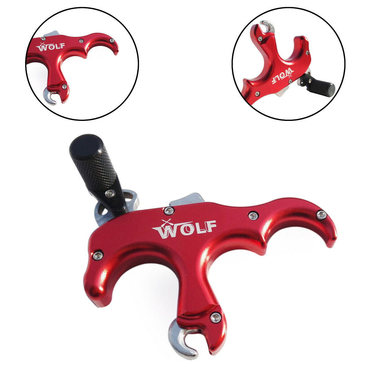 Archery Automatic Release Aids Caliper Trigger 3 Finger Grip Compound Bow Thumb