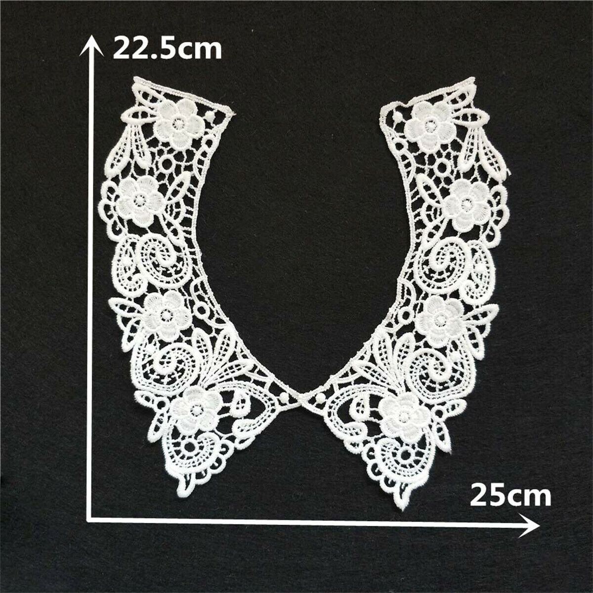 2X Lace Fabric Collar Embroidery Milk Fiber Craft Application Sewing Accessories