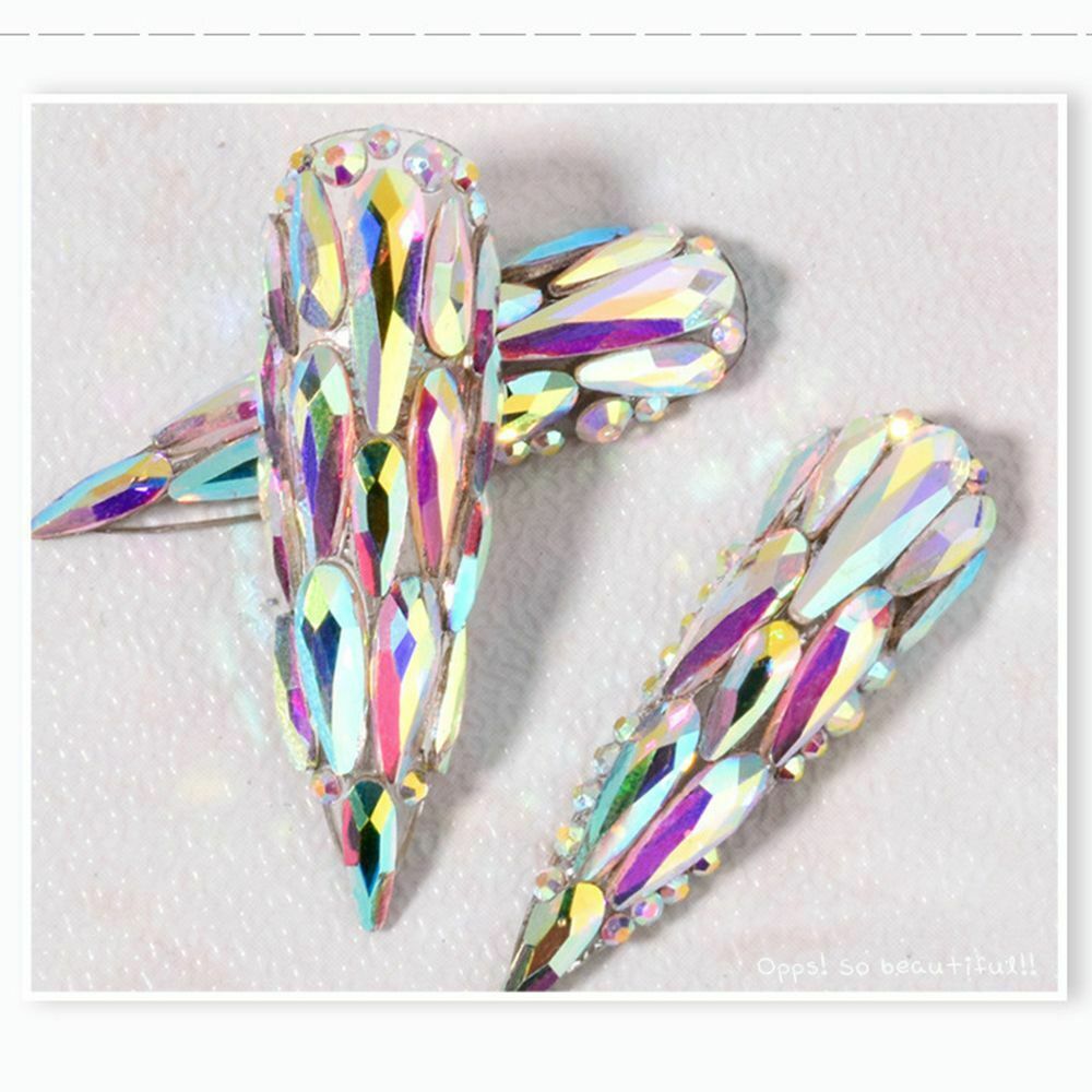 Nail Art Decorations Diamond Waterdrop White AB Nail Stones Nail Rhinestones
