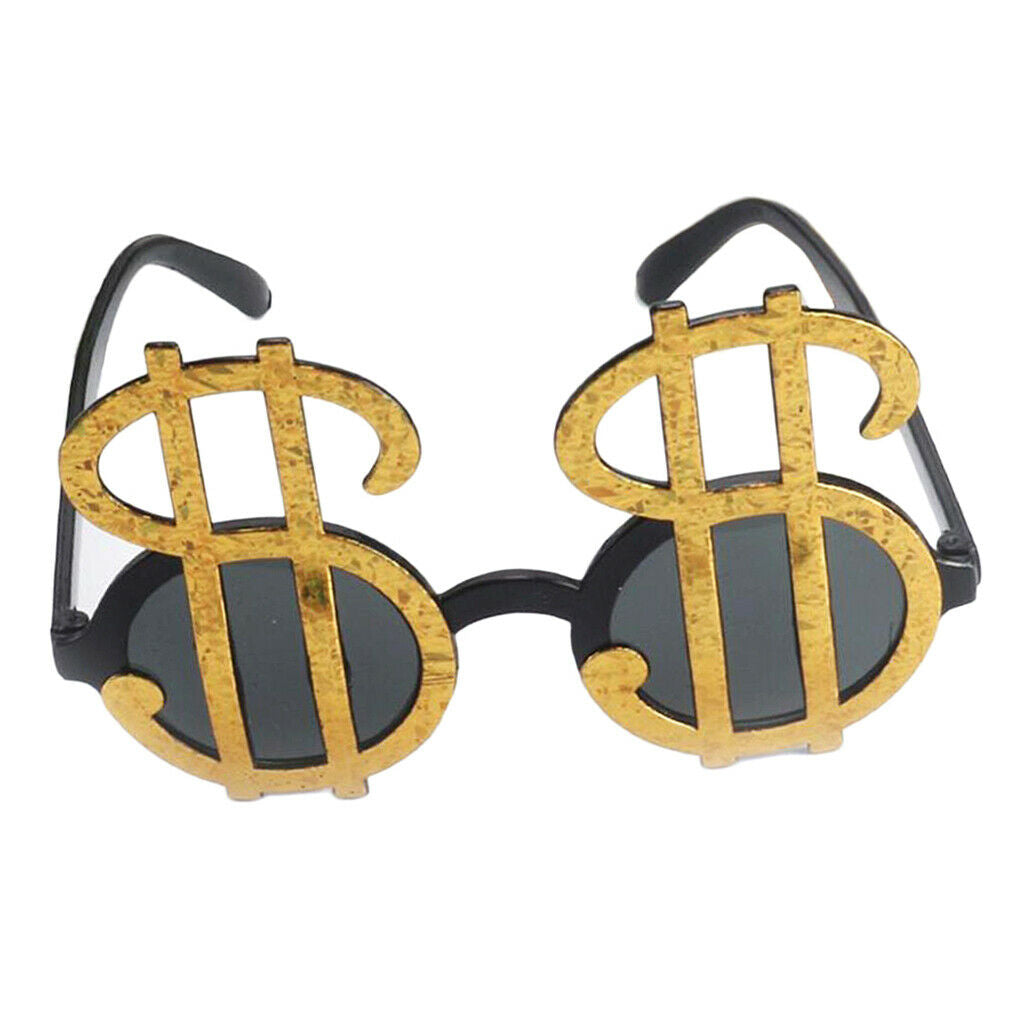 Pack of 2pcs Bling USD Dollar Signs Sunglasses Shades Money Pendant Necklace