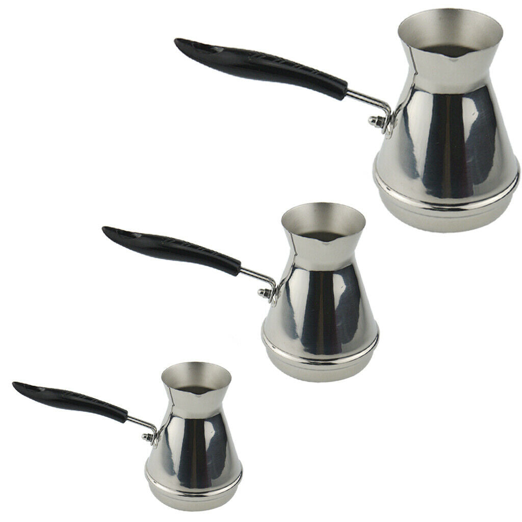 Stainless Steel Turkish Coffee Pot Ibrik Kettle Cezve Jazzva Briki 650ml