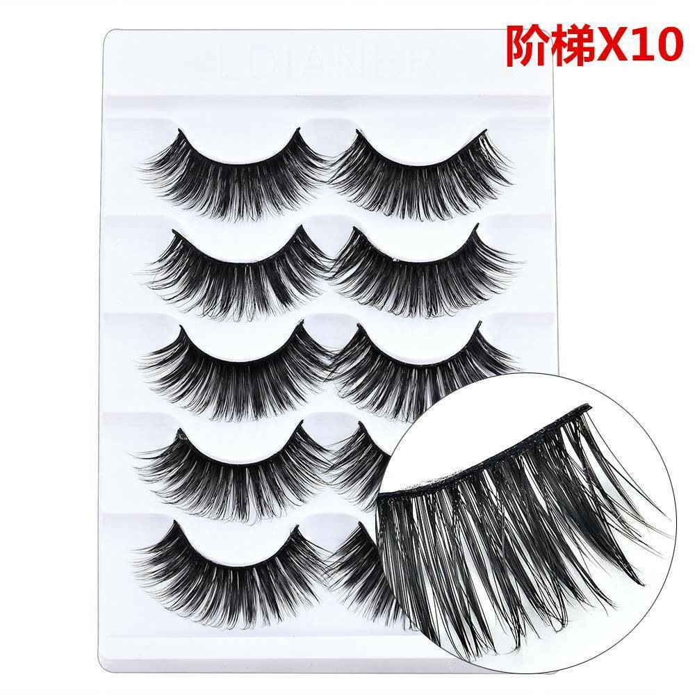 5Pairs 100% Real Mink Makeup Cross False Eyelashes Eye Lashes Handmade Thick US