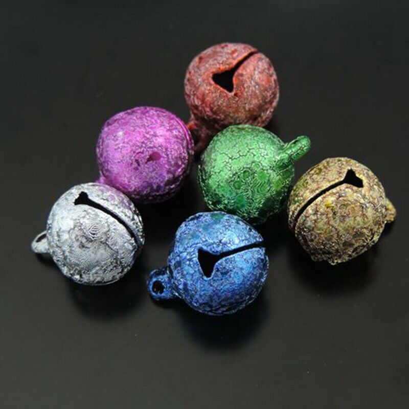 Random 15 pcs Mixed Colors Brass Jingle Bells Craft Pendants Charms 16x11x11mm