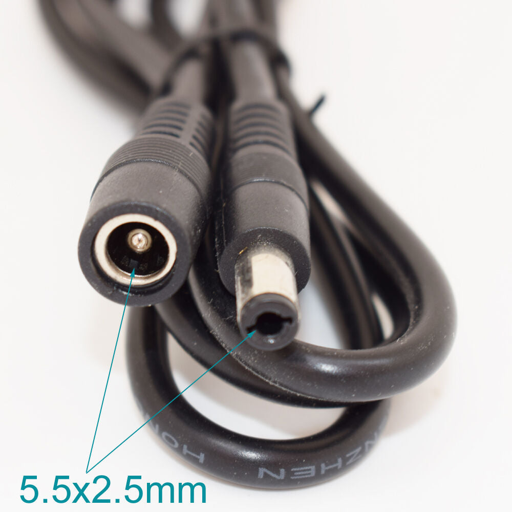 10x 1Meter/3.3ft DC Power Supply 5.5x2.5mm 2.5mm Male to Female Extension Cable