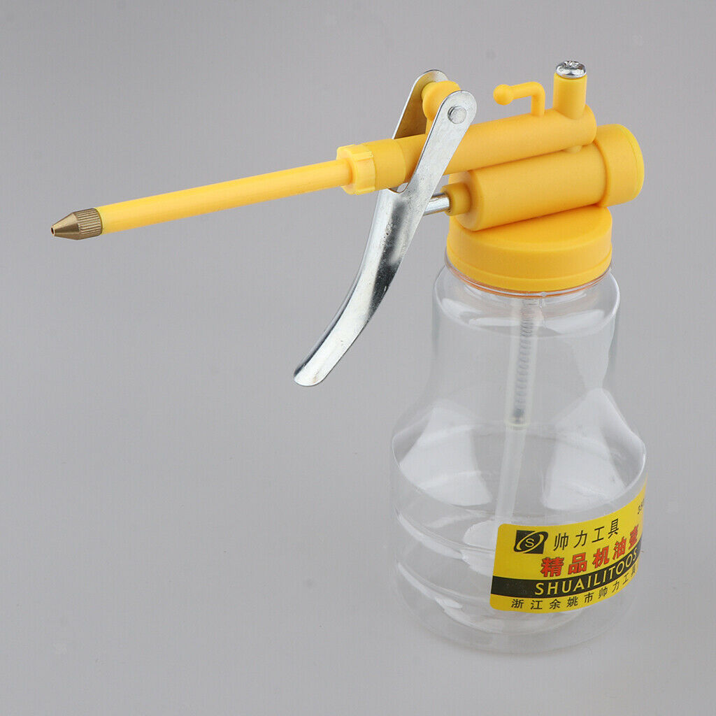 High Pressure Hand Pump Oiler Oil Pot Can Spray Gun Hose for Lubricants-350g