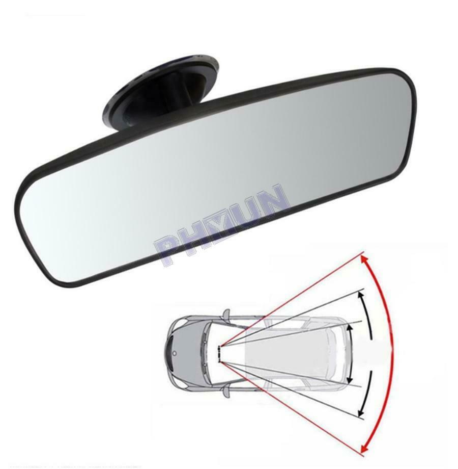 Car Interior Rear View Mirror Suction Fix Windshield Wide Flat Rearview Mirror