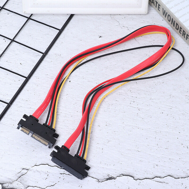 1Pc 50CM 22P SATA 7+15Pin M/F Serial Data Power Combo Cable Power Extensi.l8