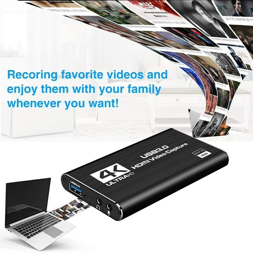 USB 3.0 HDM Video Capture Card 4K 1080P 60fps Record for Game Live Streaming CA