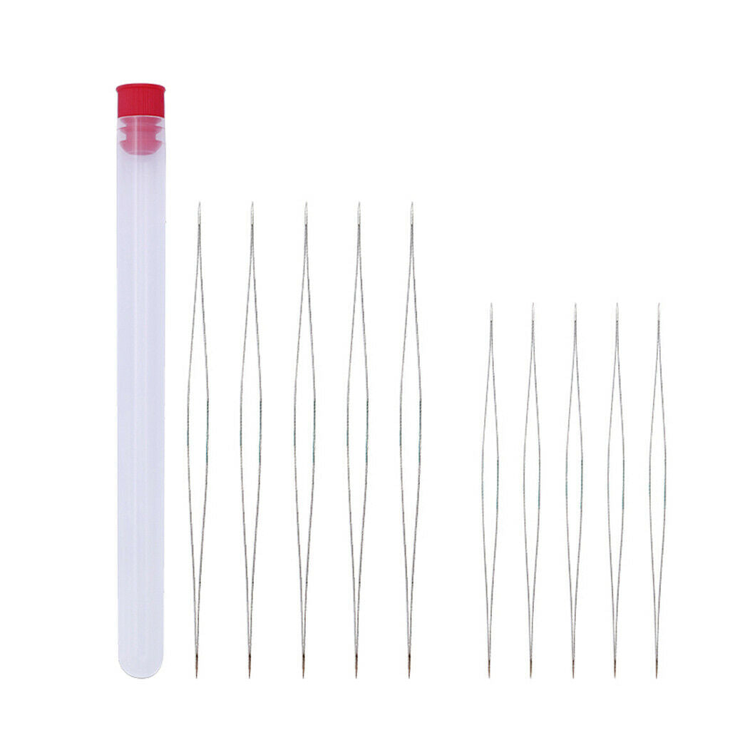 2 Sizes Big Eye Beading Needle with Storage Case DIY Craft Needle 115mm&76mm