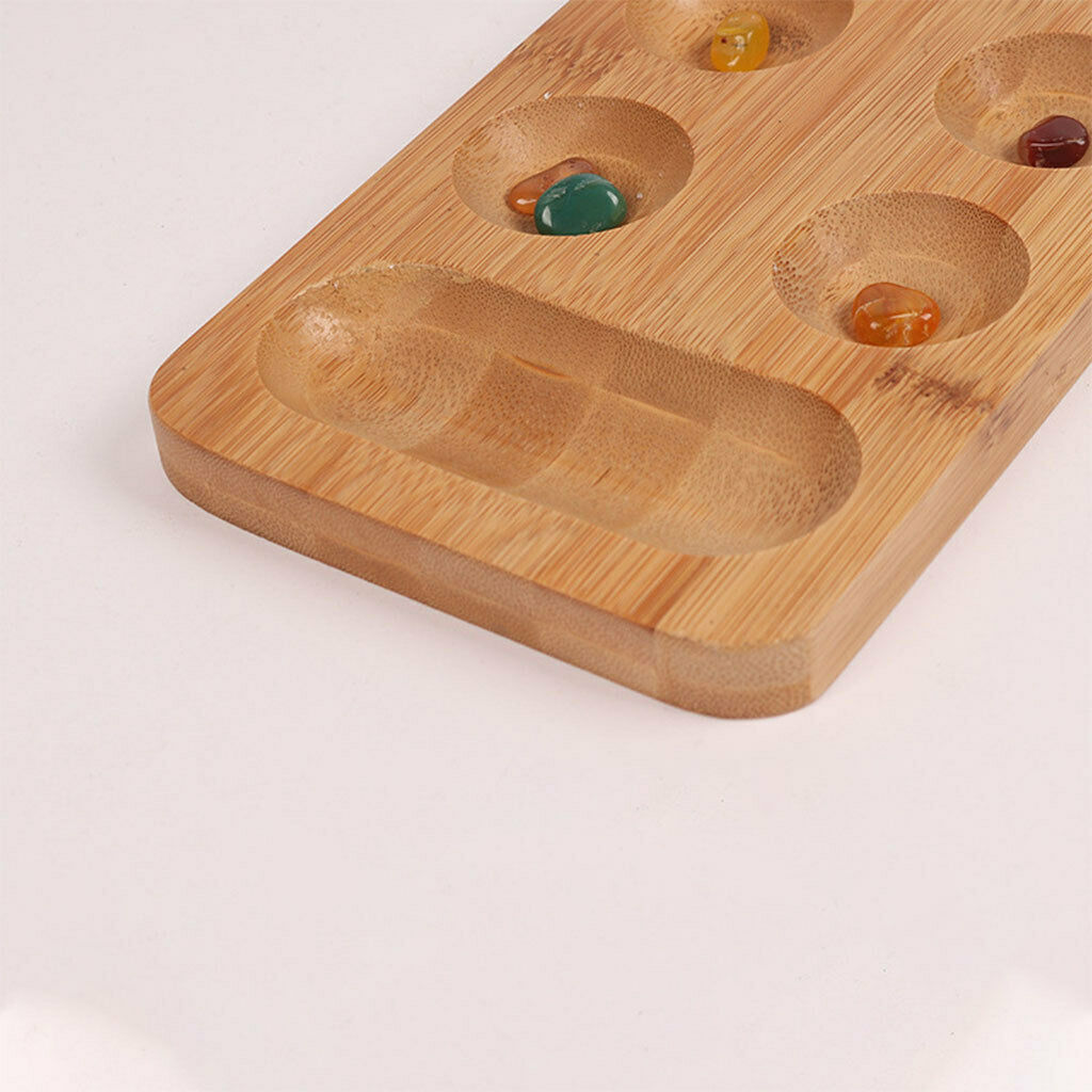 Mancala Board Game Foldable with 48 Agate Stone for Family 6 Years and up