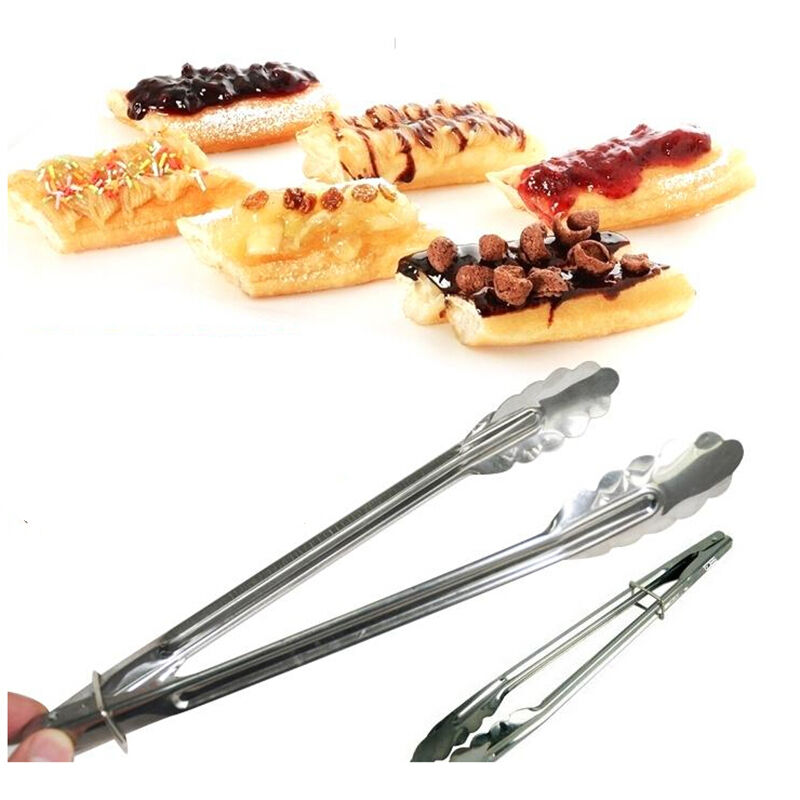 Stainless Steel Salad Bread BBQ Buffet Food Tongs Clip Kitchen Clamp Serv.l8