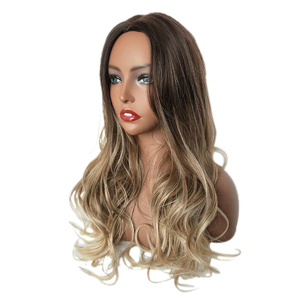 Ombre Middle Part 22" Long Wavy Synthetic Fiber Wigs for Women 5 Styles 02