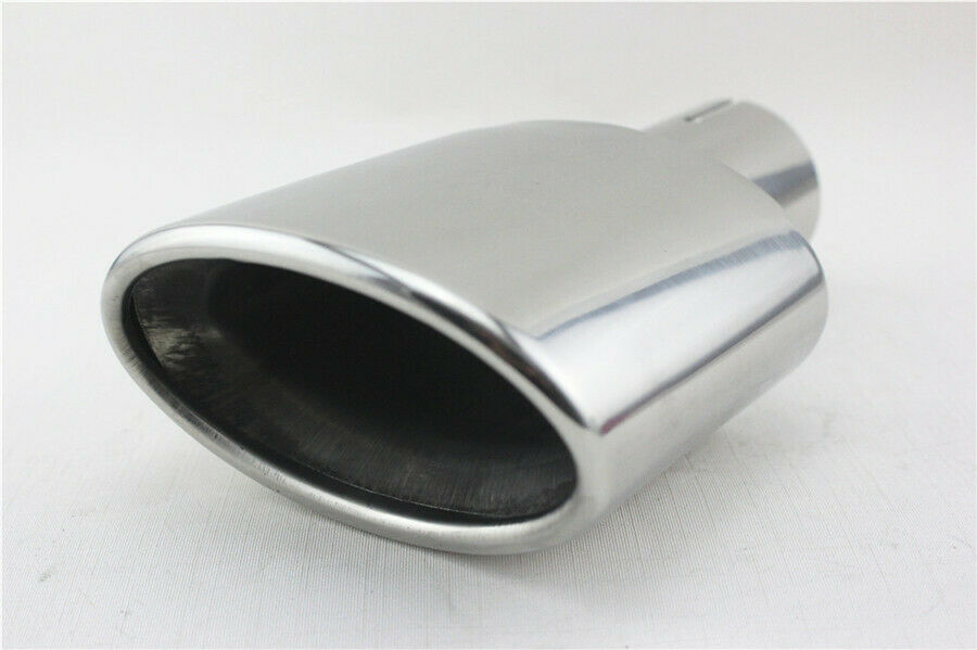 Chrome 2.1'' Inlet 3'' Outlet  Exhaust Tip Tail Pipe Stainless Steel 7.87'' Long