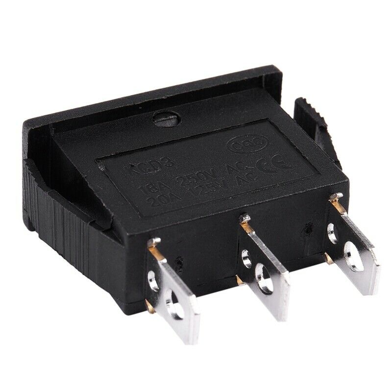AC15A/250V 20A/125V 3 Pin SPDT ON-OFF-ON 3 Position Snap Rocker Switch R1Q1Q1