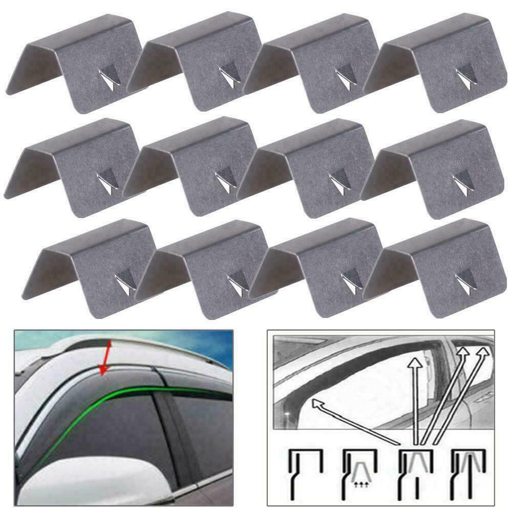 12PCS Wind Rain Deflector Car Channel Metal Retaining Clips For Heko G3 SNED