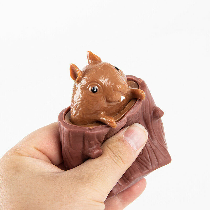 Squirrel Toys Squeeze Decompression Funny Tree Stump Cartoon Animal  to.l8
