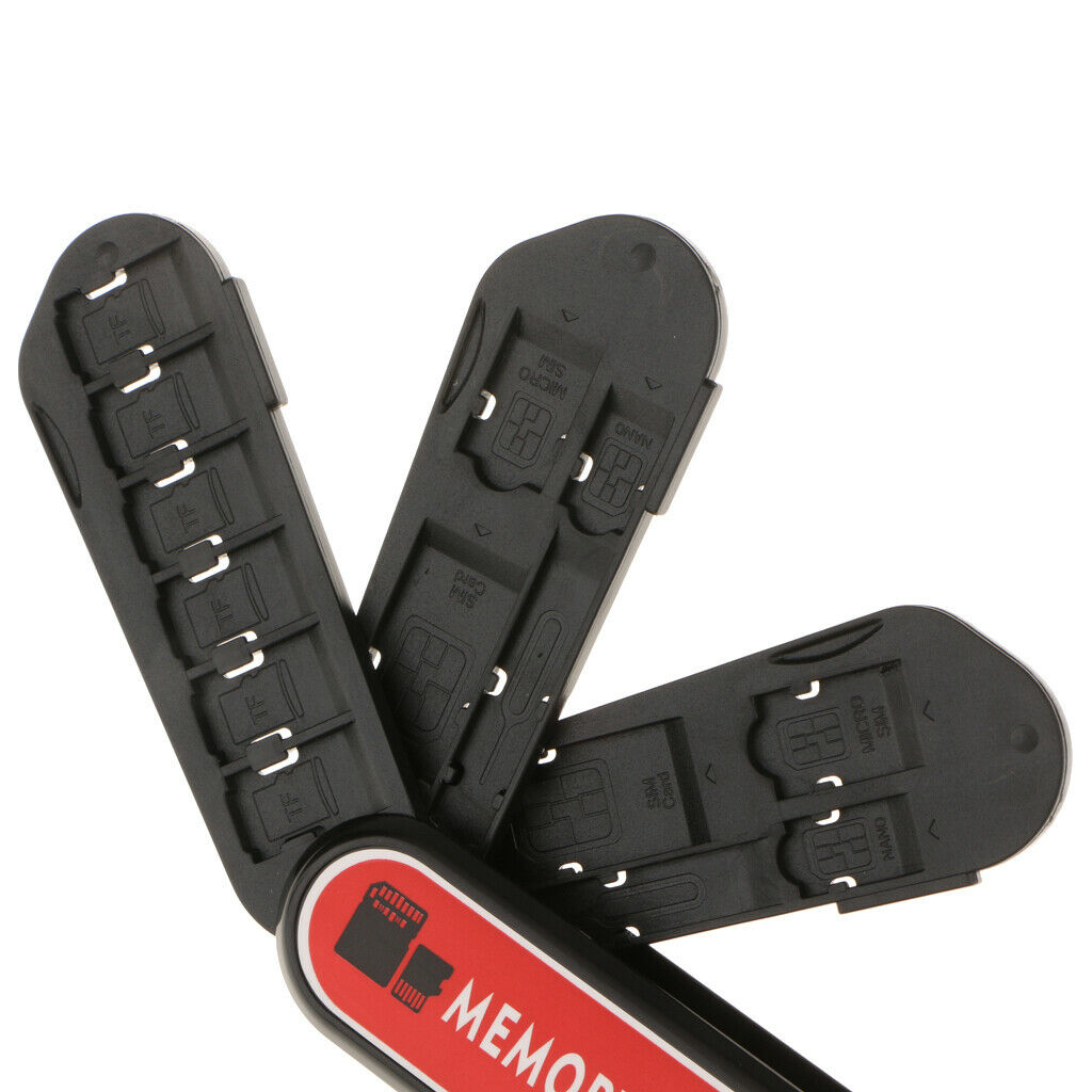 1x SD/ 6x TF/ 3x SIM Memory Card Holder Protective Storage Case with Lanyard