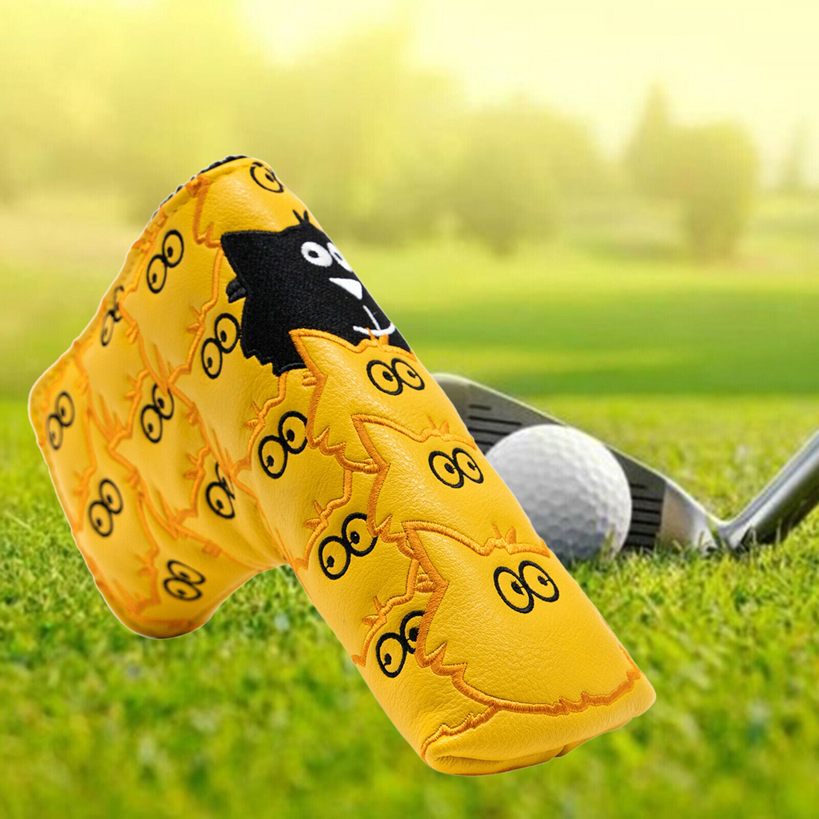 Golf Putter Cover  Headcover Birds Embroidery Headcover Leather Protection