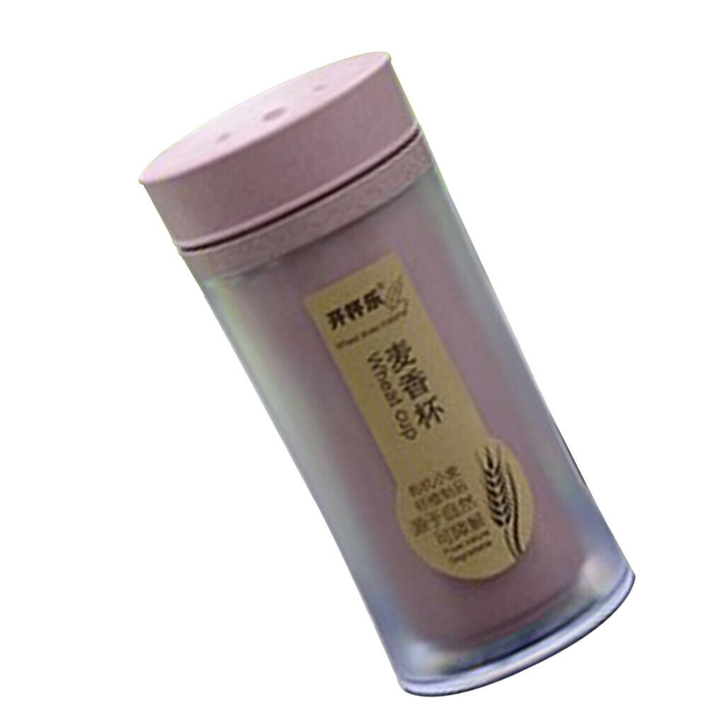 wheat straw insulating cup and leakproof portable tea cup 330ml  Pink