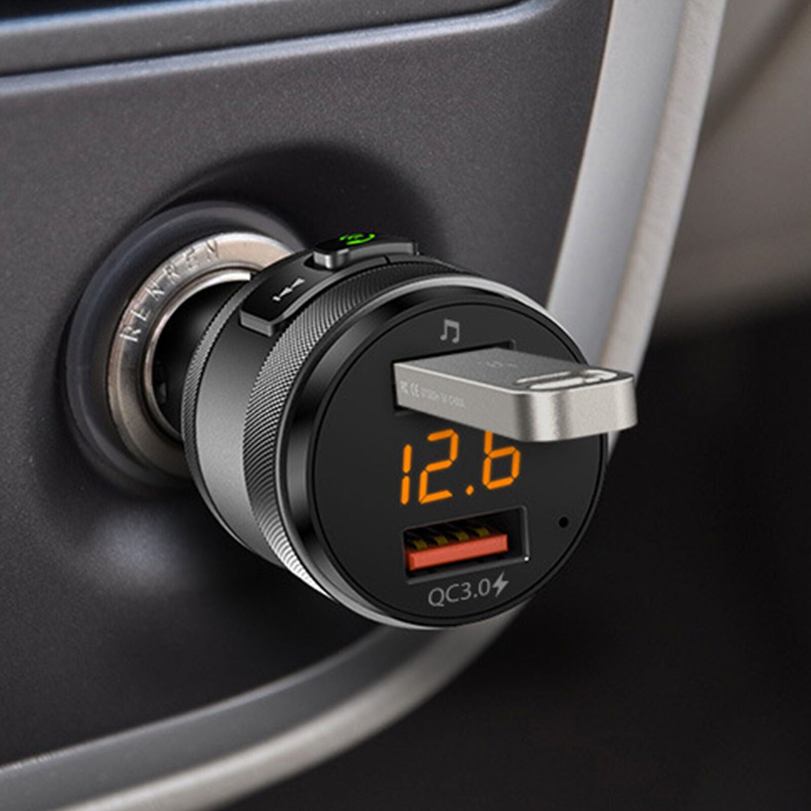 ã€2019 NEWã€‘QC3.0 Wireless Bluetooth Car Kit FM Transmitter Radio MP3 USB Charger