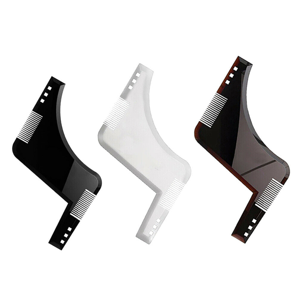 2x Double-sided Beard Shaping Tool Styling Template Stencil Beard Comb