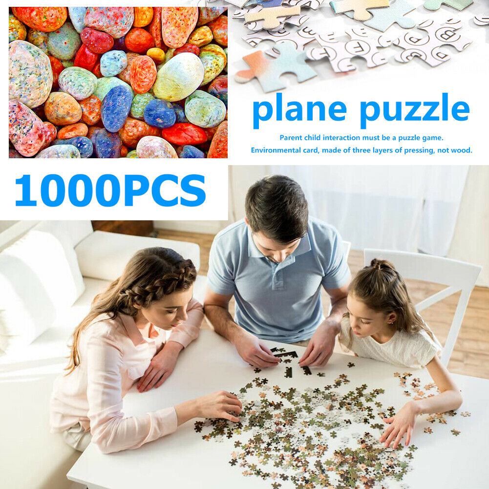 1000pcs/set DIY Colorful Stones Puzzle Paper Jigsaws Assembling Toys Gift @