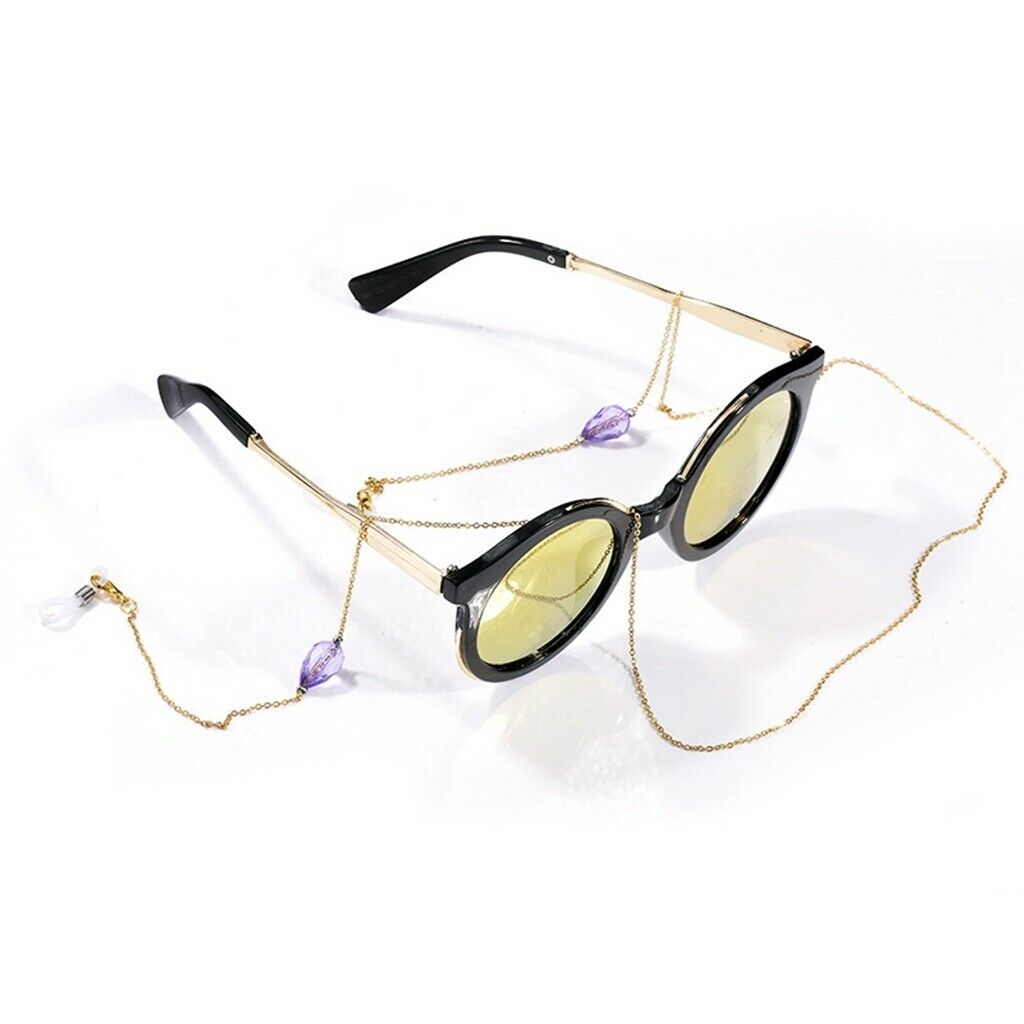 Womens Bohemian Crystal Glass Chain Holder Necklace for Sunglasses Lanyards