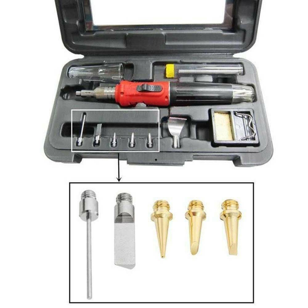 5Pcs HS-1115K 10in1 Pro Butane Gas Soldering Iron Kit Welding Torch Pen Tool Set