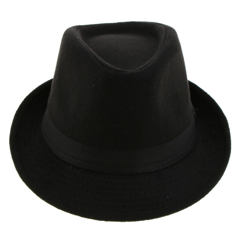 2x Retro Fedora Hat Warm Manhattan Structured Wool Trilby Jazz Panama Hat